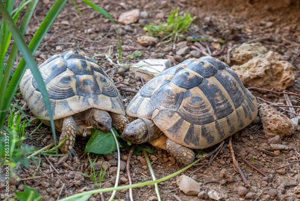 Obraz Hermanni. Turtles eat. 