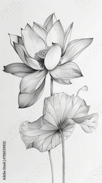 Fototapeta Flowers: A lotus flower, with its intricate petals and symbolic meaning