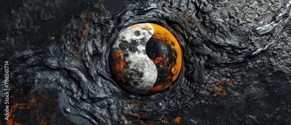 Fototapeta yin and yang balance abstract