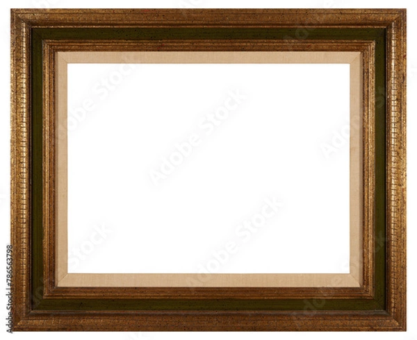 Fototapeta Dark varnished old picture frame. In PNG format on a transparent background.