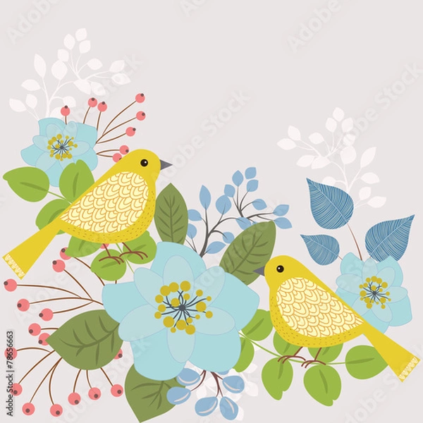 Obraz Two birds in a garden