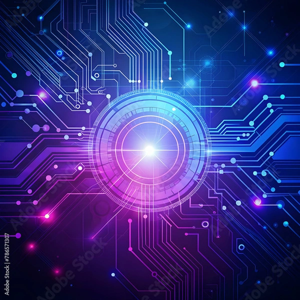 Obraz blue and purple technology background circ