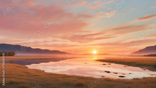 Obraz beautiful sun shining and sunset