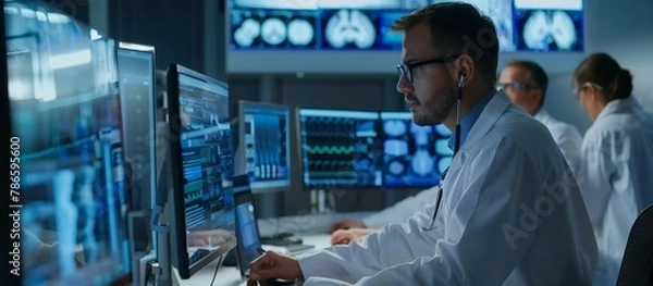 Fototapeta  Engrossed in Business and Technology ,Ai generate