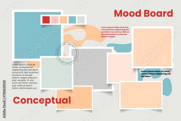 Obraz Torn and rectangular colorful  mood board