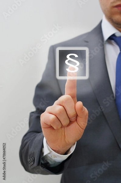 Obraz man pushes paragraph touchscreen