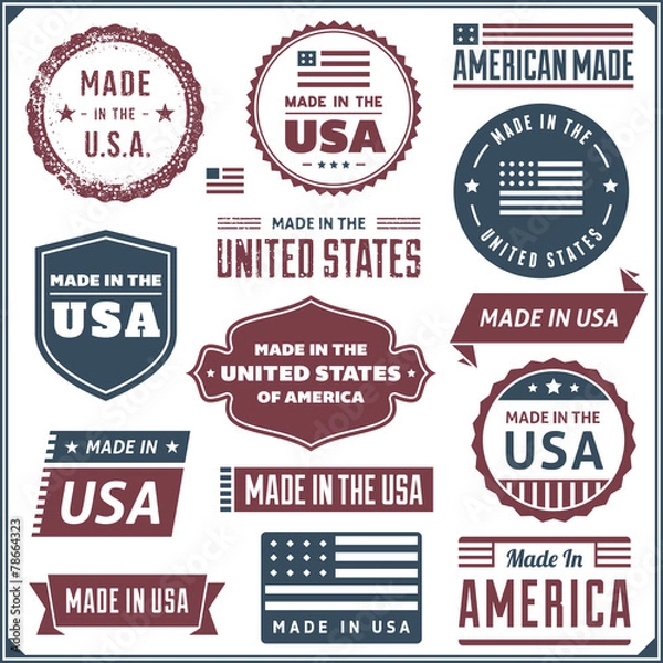 Obraz Made in the USA Labels