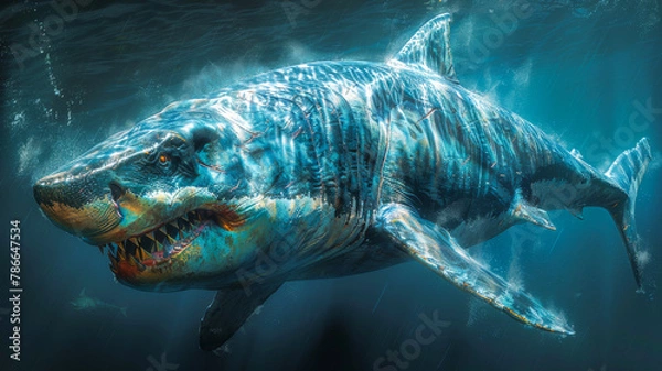 Obraz Monstrosity of the Deep. Megalodon shark