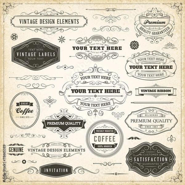 Obraz Vintage elementy projektu