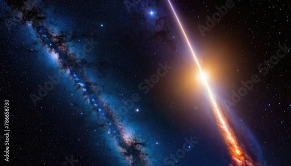 Obraz Comet on the planet Earth orbit