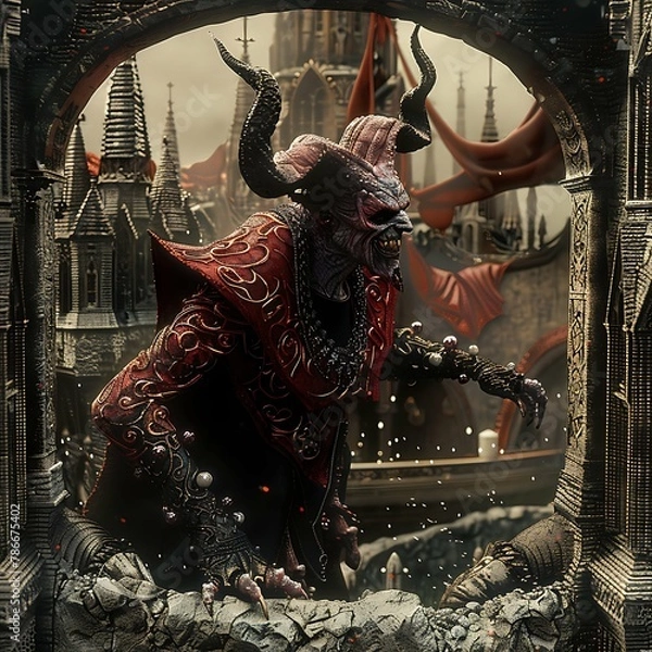 Obraz dragon statue at the temple