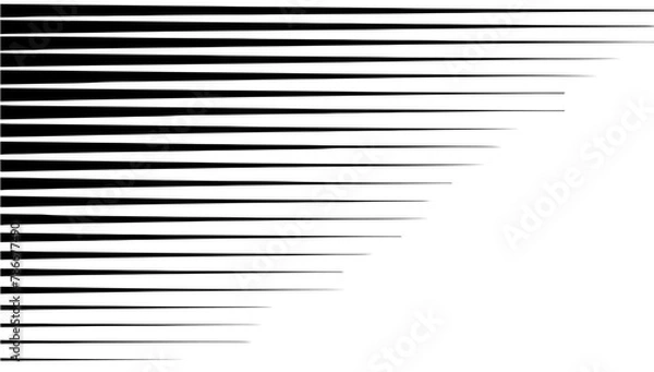 Fototapeta Horizontal line pattern. From thin line to thick. Parallel straight lines monochrome pattern geometric texture. Black streak. Faded dynamic backdrop. Vector illustration