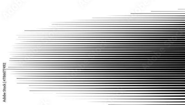 Fototapeta Horizontal line pattern. From thin line to thick. Parallel straight lines monochrome pattern geometric texture. Black streak. Faded dynamic backdrop. Vector illustration