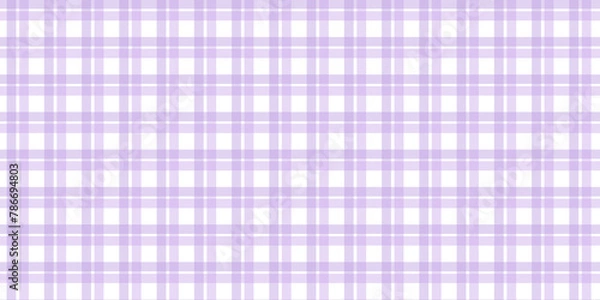 Fototapeta Purple Gingham seamless pattern. Texture from rhombus, squares for - plaid, tablecloths, clothes, shirts, dresses, paper, bedding, blankets, quilts and other textile products. illustration.