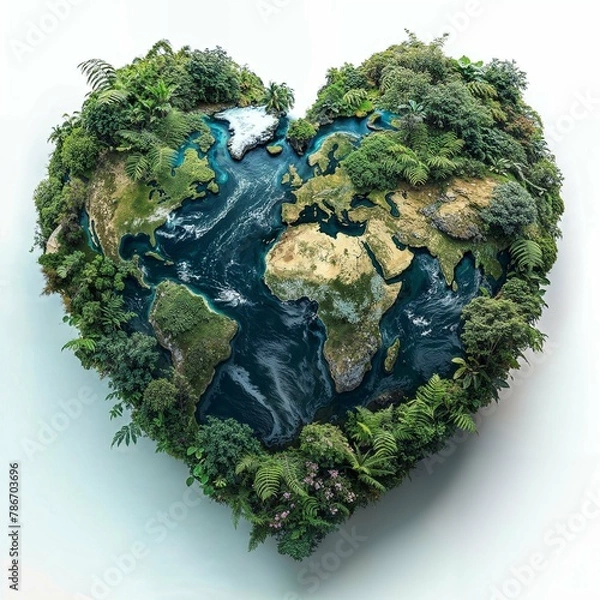 Fototapeta Planet Earth in the shape of a Hearth