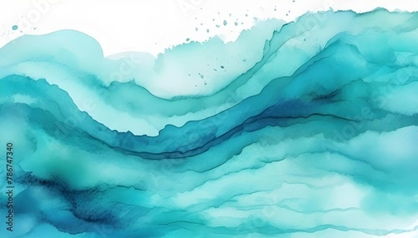 Obraz Blue azure turquoise abstract watercolor background