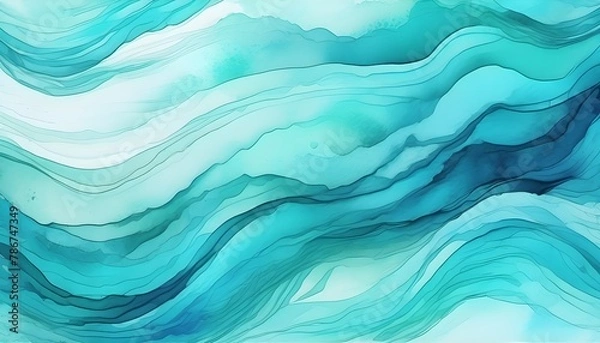 Obraz Blue azure turquoise abstract watercolor background