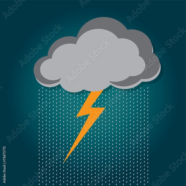 Obraz cloud and rain with thunder