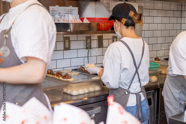 Fototapeta 胡椒餅を作る人