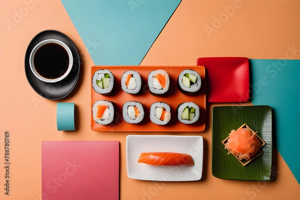Obraz Sushi top view