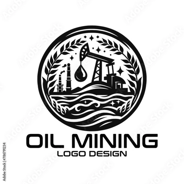 Obraz Oil Mining Vector Logo Design