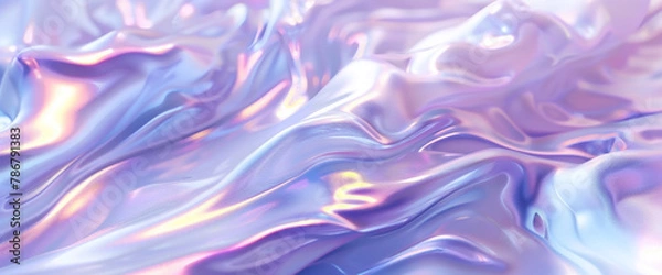 Fototapeta Experience the enchanting beauty of a periwinkle pastel iridescent gradient background in this AI-generated image. Soft gradients of delicate hues blend seamlessly