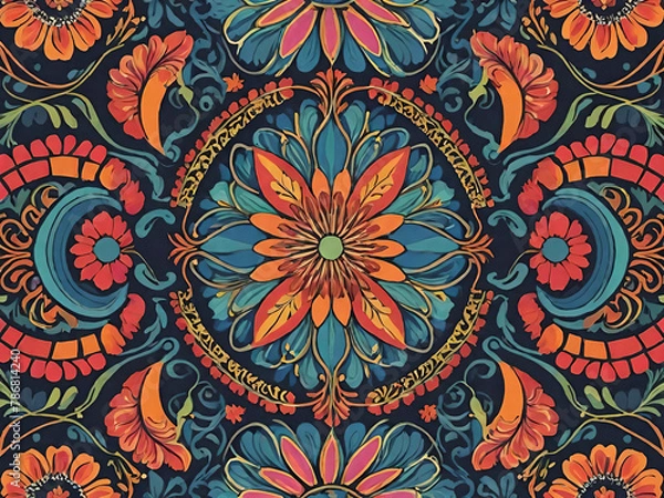 Obraz Colorful floral pattern