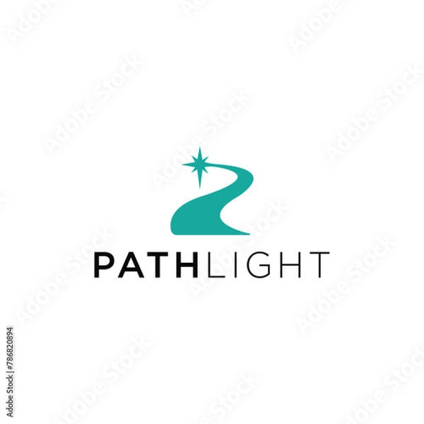 Fototapeta Path light logo icon vector