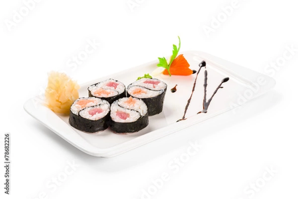 Obraz Sushi on a white plate