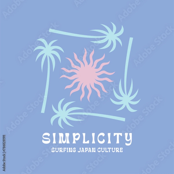 Fototapeta Japanese Flair Meets Tropical Paradise Vector Summer Charm