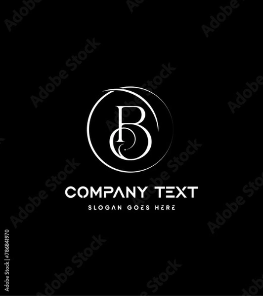 Fototapeta Minimalist, abstract , modern B letter vector logo design