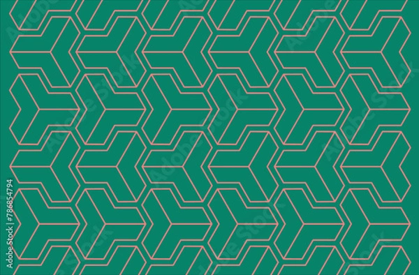 Fototapeta Geometric pattern background design graphic vector, editable stroke