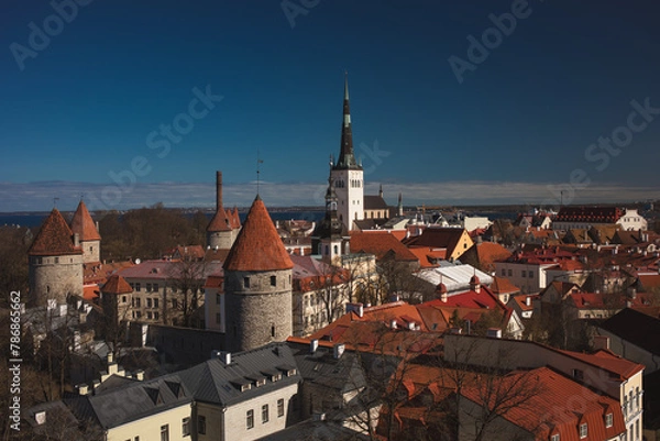 Fototapeta Tallinn is the capital and most populous city of Estonia. Situated on a bay in north Estonia, on the shore of the Gulf of Finland of the Baltic Sea