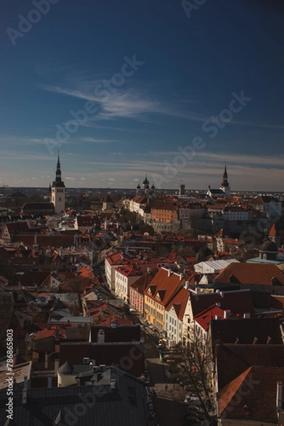 Fototapeta Tallinn is the capital and most populous city of Estonia. Situated on a bay in north Estonia, on the shore of the Gulf of Finland of the Baltic Sea