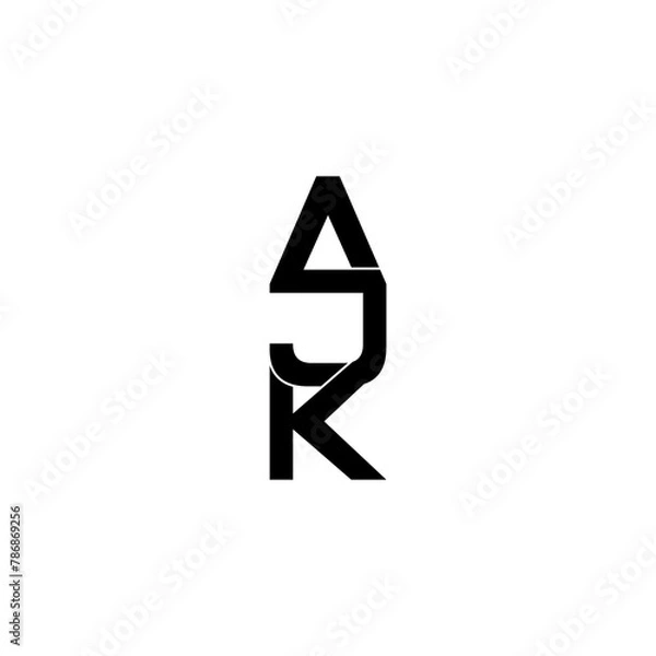 Fototapeta ajk lettering initial monogram logo design