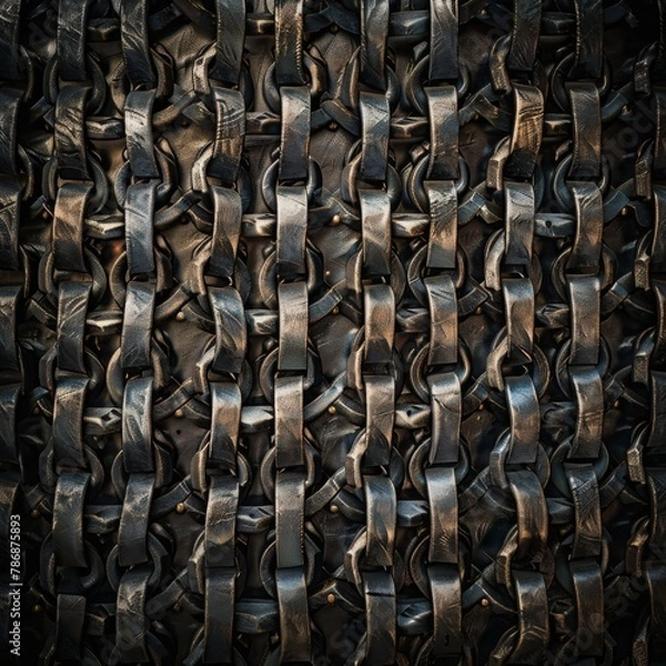 Obraz Chain Mail Texture, Chain Armour Hauberk Background, Medieval Knight Chainmail