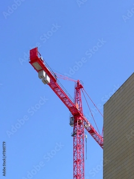 Fototapeta Red construction crane