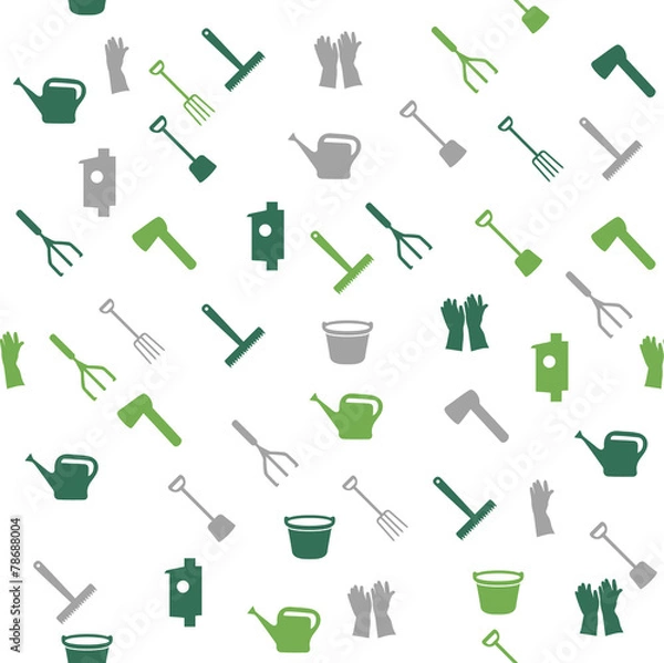 Fototapeta Garden tools seamless pattern