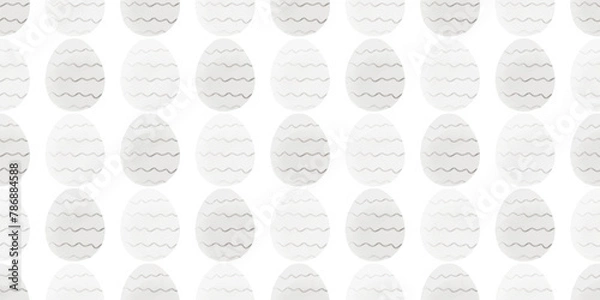 Fototapeta Cute illustration with colorful Easter eggs with watercolor texture, spring banner