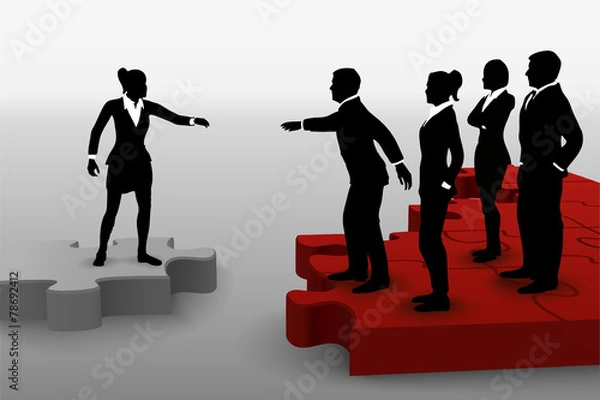 Fototapeta Recruiting on a jigsaw puzzle