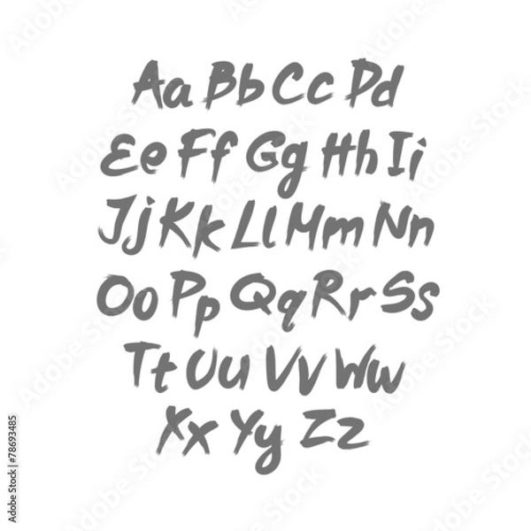 Fototapeta Vector alphabet. Letters of the alphabet written with a brush.