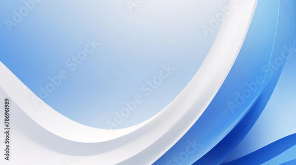 Fototapeta 白と青の曲線形状の背景を抽象化します。滑らかでクリーンな微妙な質感の創造的なデザイン。モダンな明るい色のグラフィック要素。ポスター、パンフレット、プレゼンテーション、ウェブサイト、チラシに適しています