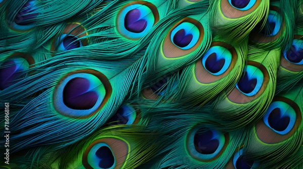 Fototapeta Peacock feather background Abstract peacock feather