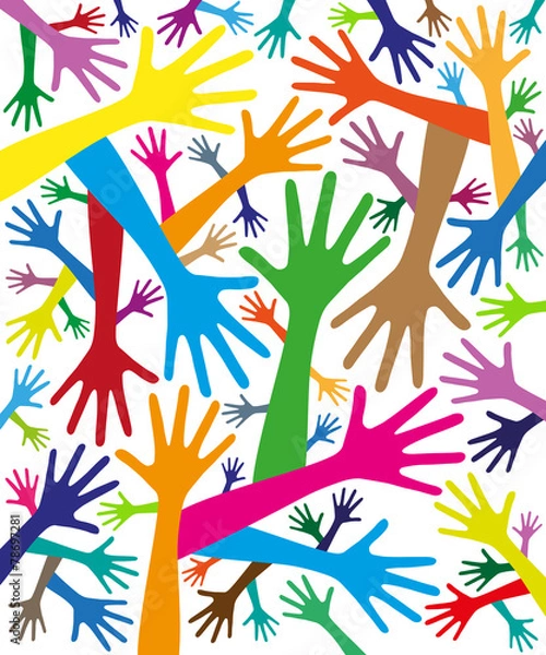 Obraz MAINS COULEURS_FOULE