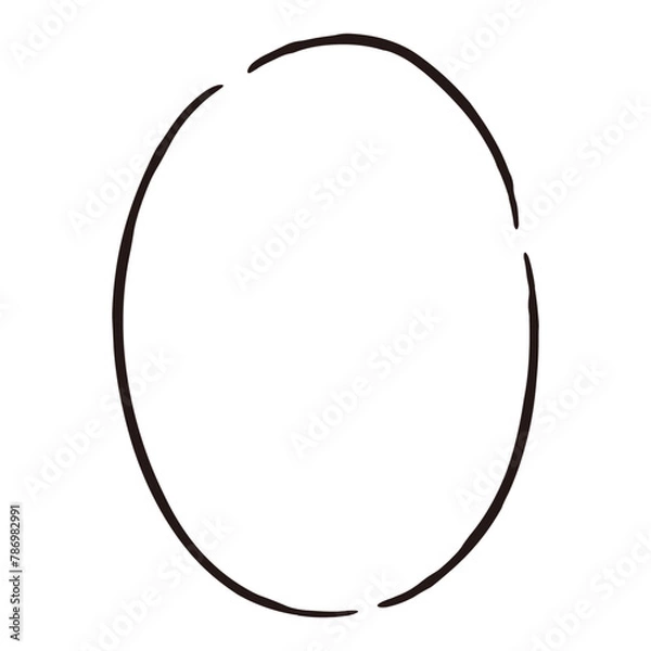 Obraz シンプルでおしゃれな手描きの吹き出し（白黒・単体・縦書き）