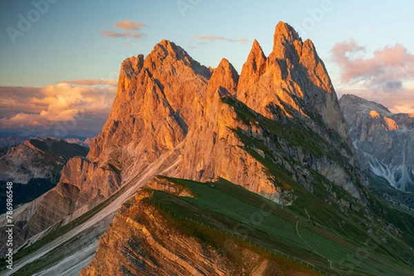 Obraz Mountain with sunset colors. Dolomite Mountains.