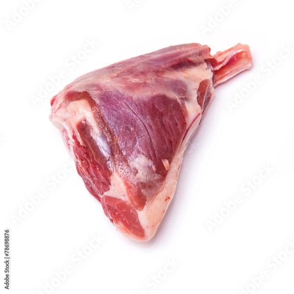 Fototapeta Goat meat shin joint isolated on a white background.