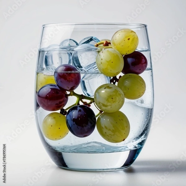Fototapeta A refreshing drink with grapes