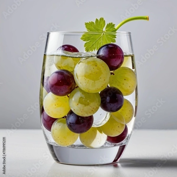 Fototapeta A refreshing drink with grapes