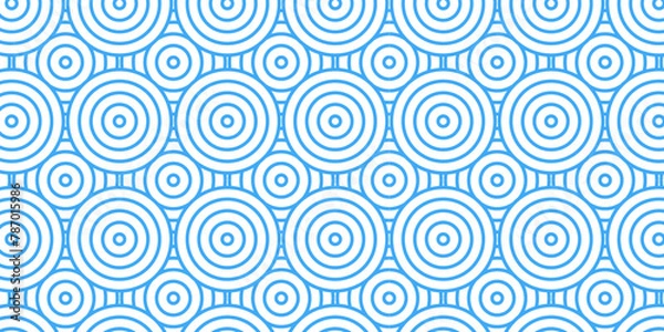 Fototapeta Overlapping Pattern Minimal diamond geometric waves spiral and abstract circle wave line. blue seamless tile stripe geometric create retro square line backdrop pattern background.
